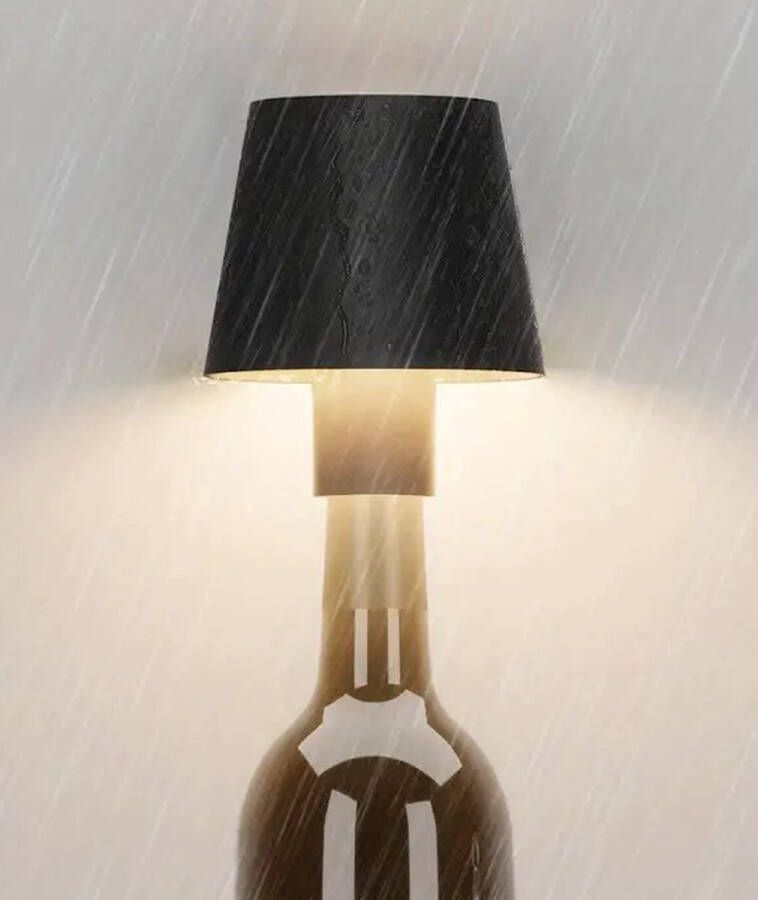 Draadloze Wijnfles lamp zwart Indoor en outdoor tafellamp – Dimbare nachtkast lamp Nachtlampje voor restaurant bar slaapkamer woonkamer – Led sfeerlamp Wijnstopper