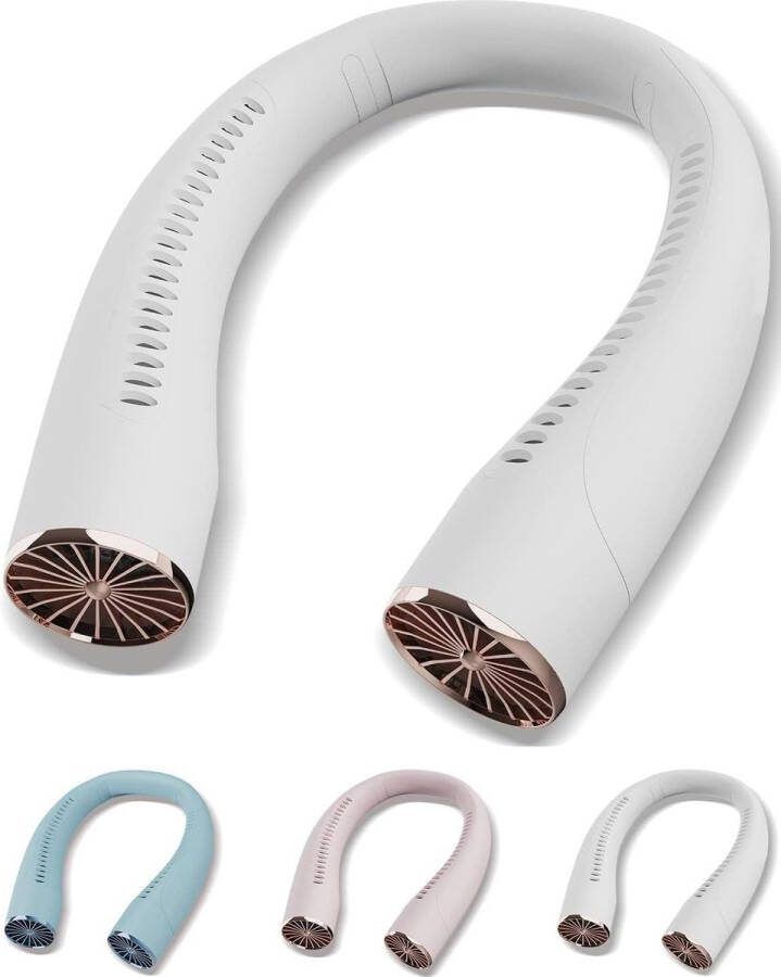 Draagbare Airconditioner Nekventilator 3 Snelheden 180° Buigbaar USB Oplaadbaar Sport Woon-werkverkeer