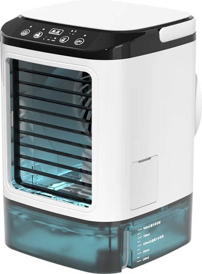 Draagbare Airconditioner Ventilator Inclusief 7 Kleuren Nachtlamp 3 Windsnelheden 900ml Wateropslag Ideaal Voor Elke Kamer In Je Huis 16 5x16 5x24 Wit