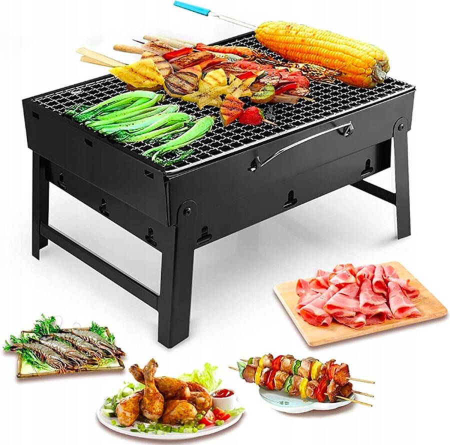 MOZY Draagbare BBQ Houtskool Barbecue Opvouwbaar Barbecue 35 x 27 cm Camping Barbecue Kamperen Reis BBQ Festival Barbecue Grill