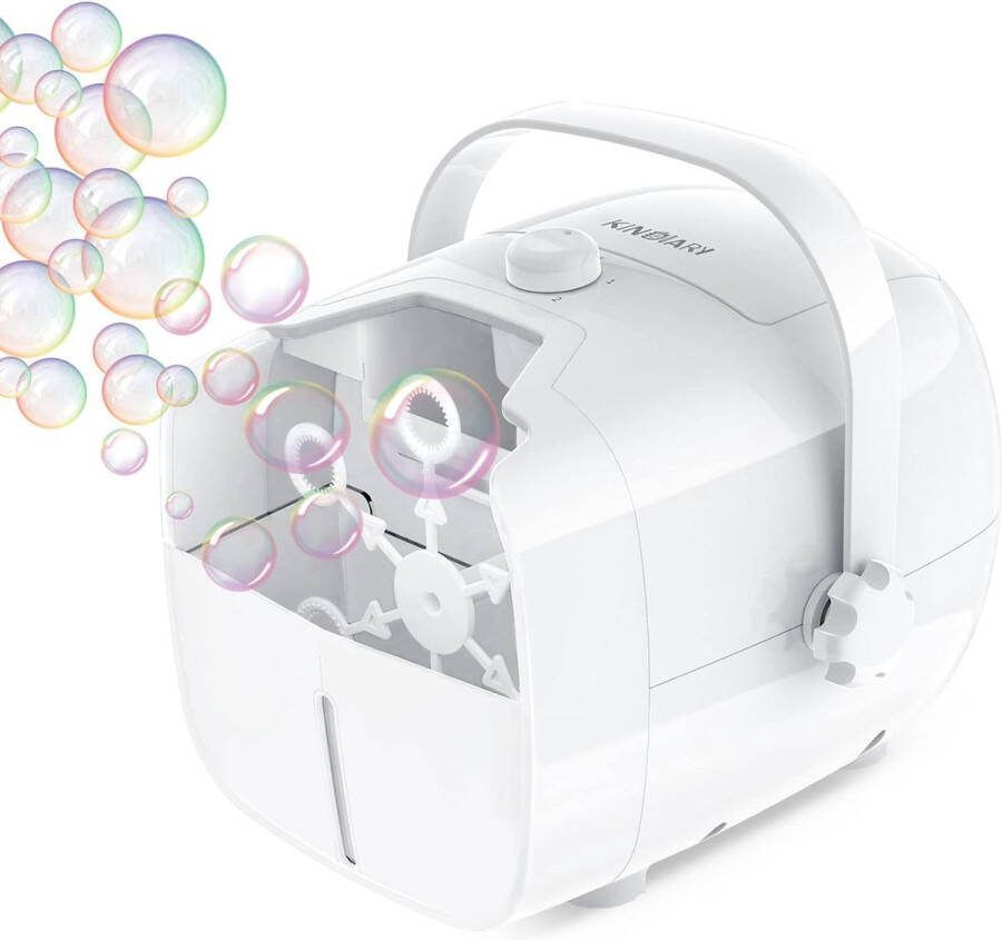 Draagbare bellenblaasmachine -Bellenblaas Automatische bellenblaas aangedreven door batterij of stekker voor binnen en buiten voor bijzonder veel bellen (wit