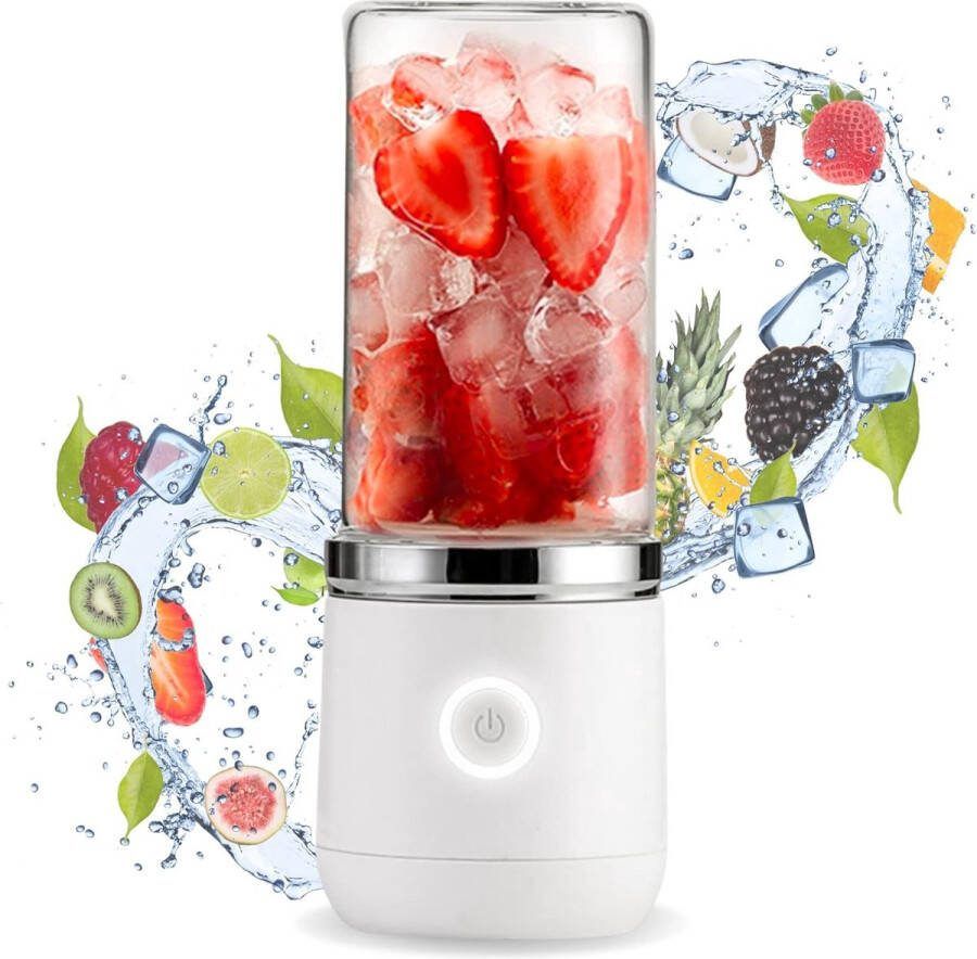 Draagbare Blender USB Oplaadbaar Draagbaar Portable 500ML Voor Smoothies Wit