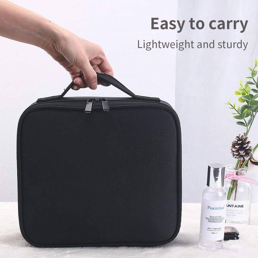 Draagbare cosmetische tas voor op reis professionele make-up organizer met waterdichte artist make-up tas zwart