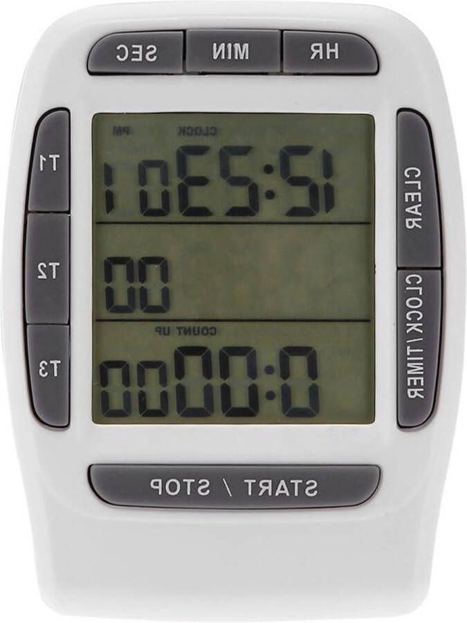 Draagbare digitale kookwekker Keukentimer met 3 kanalen LCD-display Nauwkeurige timing Aftelklok met groot display kookwekker digitaal