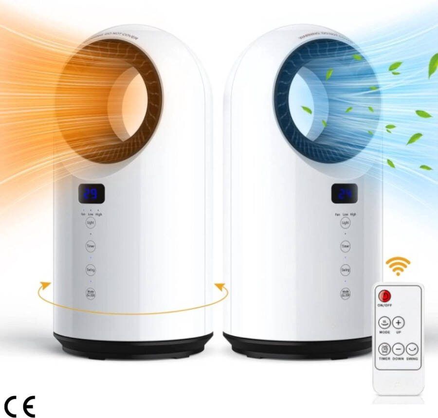 Draagbare Elektrische Keramische Kachel 1500 W Snelle Verwarming voor Thuis Kantoor Afstandsbediening Timer Oscillatie LED-display Veilig en Stil