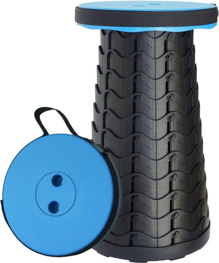 Draagbare klapkruk in hoogte verstelbaar campingkruk viskruk kinderkruk opvouwbaar draagkracht 180 kg blauw telescopische ladder