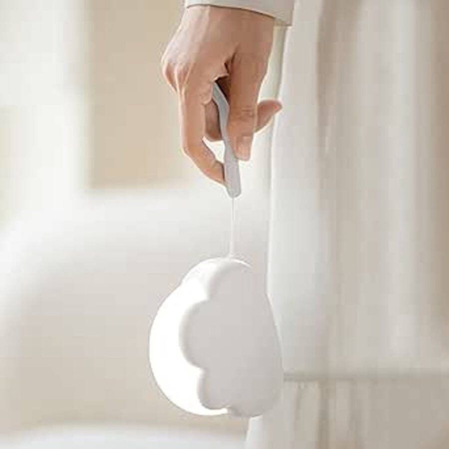 Draagbare LED Nachtlampje Lief Wolk Mini Tafel Lamp Oplaadbare Kinder Nachtlamp voor Slaapkamer Wit [met USB kabel] [met Polsbandje]