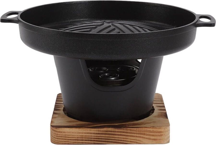 Draagbare mini-Koreaanse grillstaaf anti-aanbaklaag rookvrije tafelgrill campinggrill alcohol- of houtskoolgrill