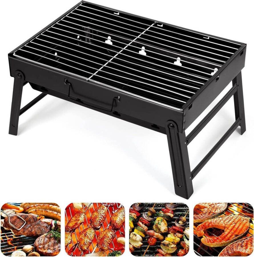 Draagbare opvouwbare houtskoolbarbecue picknick reizen tuin camping 435x300x240 mm
