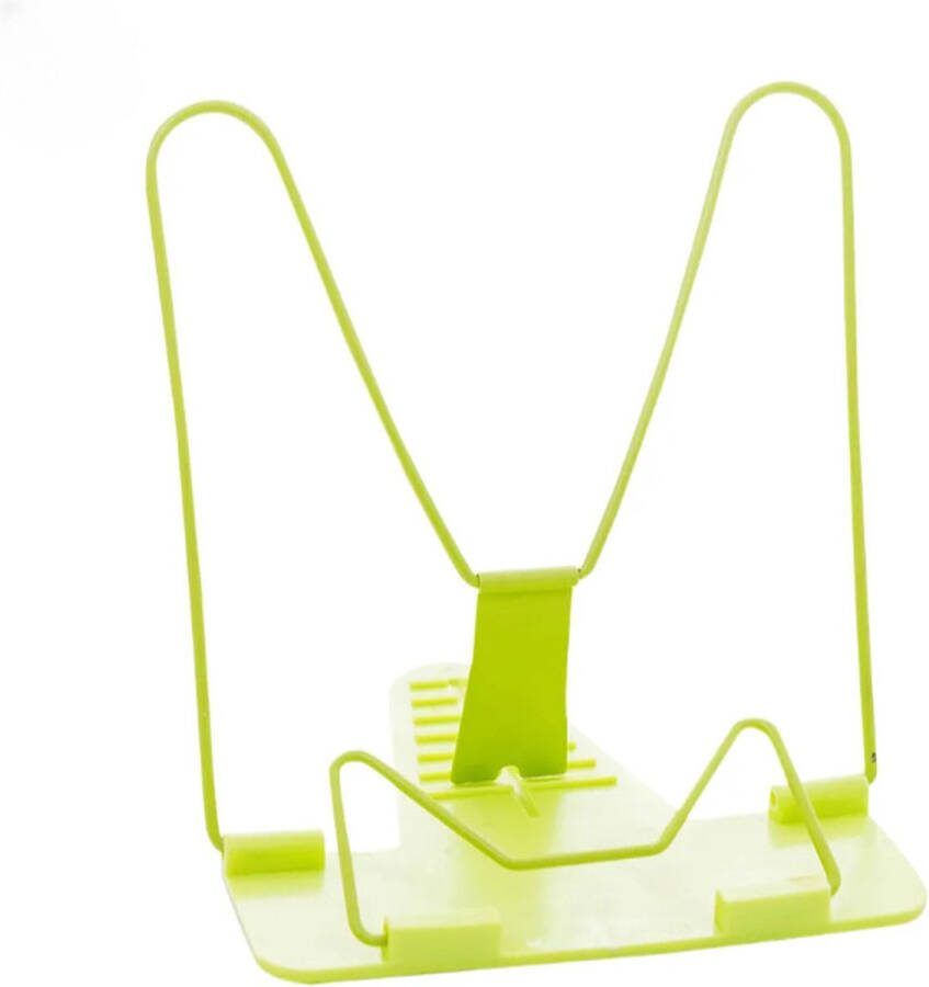 Draagbare Opvouwbare Verstelbare Boekensteun Metaal Groen- Boekenhouder- Boeken Steun- Book Holder- Metalen Boeken Standaard- Boeken Steun Modern Design- Kookboek Standaard