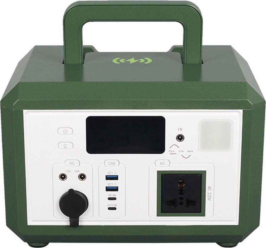 Draagbare Powerstation Powerbank 500W Power Station 500-600W-Groente