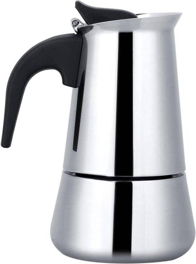 Draagbare RVS Koffiepot Moka Espresso Maker Mocha Pot met Filter