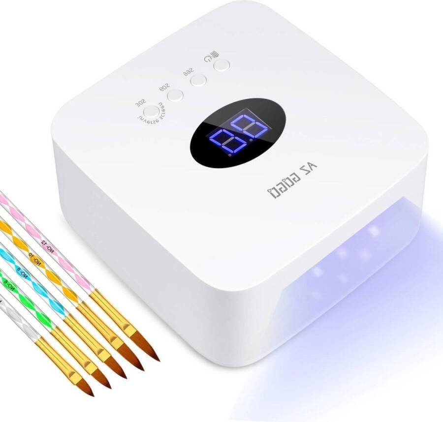 Draagbare UV-lamp voor gelnagels 72 W met accu Nageldroger met timer en LCD-display Slimme sensor Professionele nagellak UV-lamp