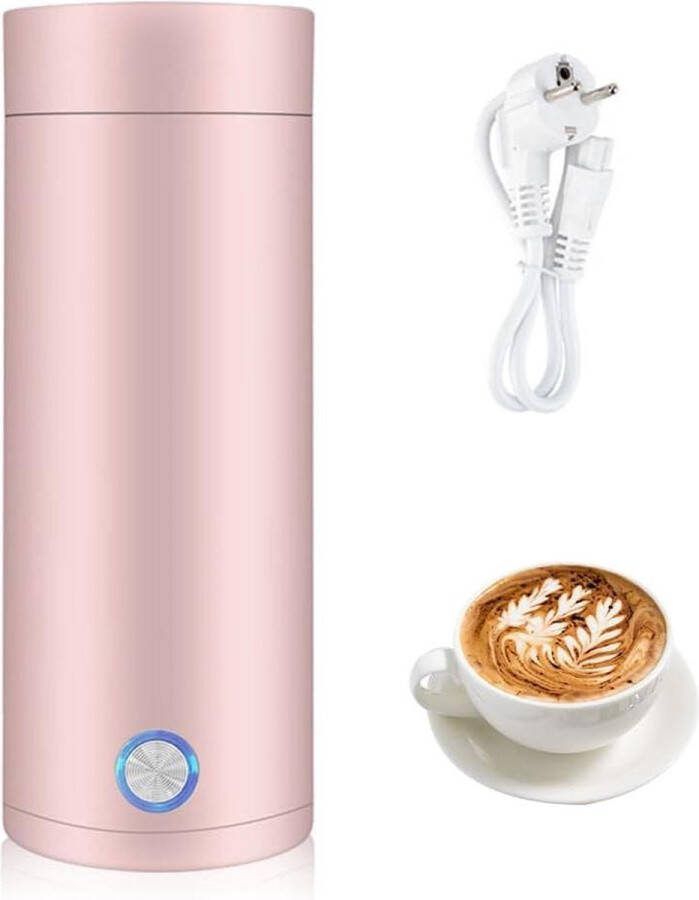 Draagbare waterkoker 3-in-1 elektrische 304 roestvrij staal 5 minuten snel koken reiswaterkoker koffie thee roze