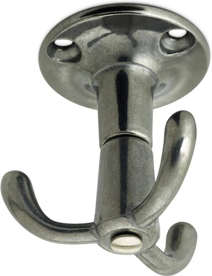 Draaibare kapstokhaken Tromso aluminium gepolijst Set van 5 haken Plafondmontage 53 x 50 mm rotating ceiling hook