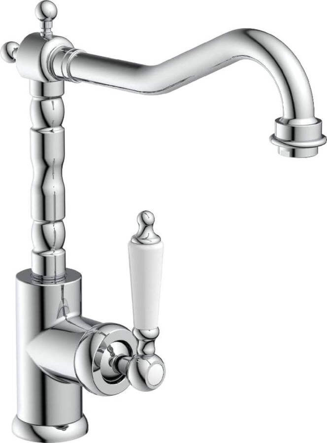 Draaibare keukenkraan OLD STYLE retro kraan klassieke mengkraan met eengreepsmengkraan voor de badkamer nostalgische mengkraan 72500 chroom
