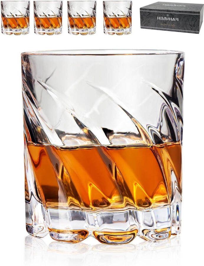 Draaiende Bourbon whiskyglazen set van 4 Scotch Rum cognac Rock Tumbler Old Fashioned Tasting Glass gepersonaliseerd uniek geschenk voor mannen 250 ml