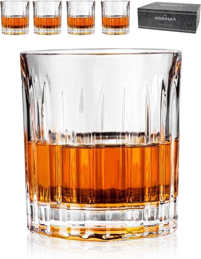 Draaiende Whiskyglazen Set van 4 Bourbon Scotch Rum Cognac Tumbler Old Fashioned Tasting Glass Origineel Gepersonaliseerd Mannen Vriend Vader Unieke Geschenkdoos 250 ml