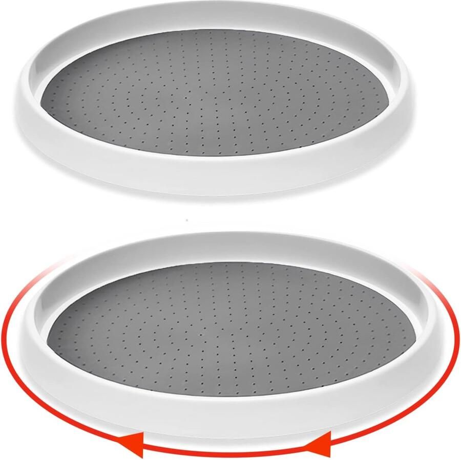 Draaiplateau voor koelkast draaiplateau voor de keuken draaitafel en kruiden kleine hulp voor het gezin (twee eenheden)