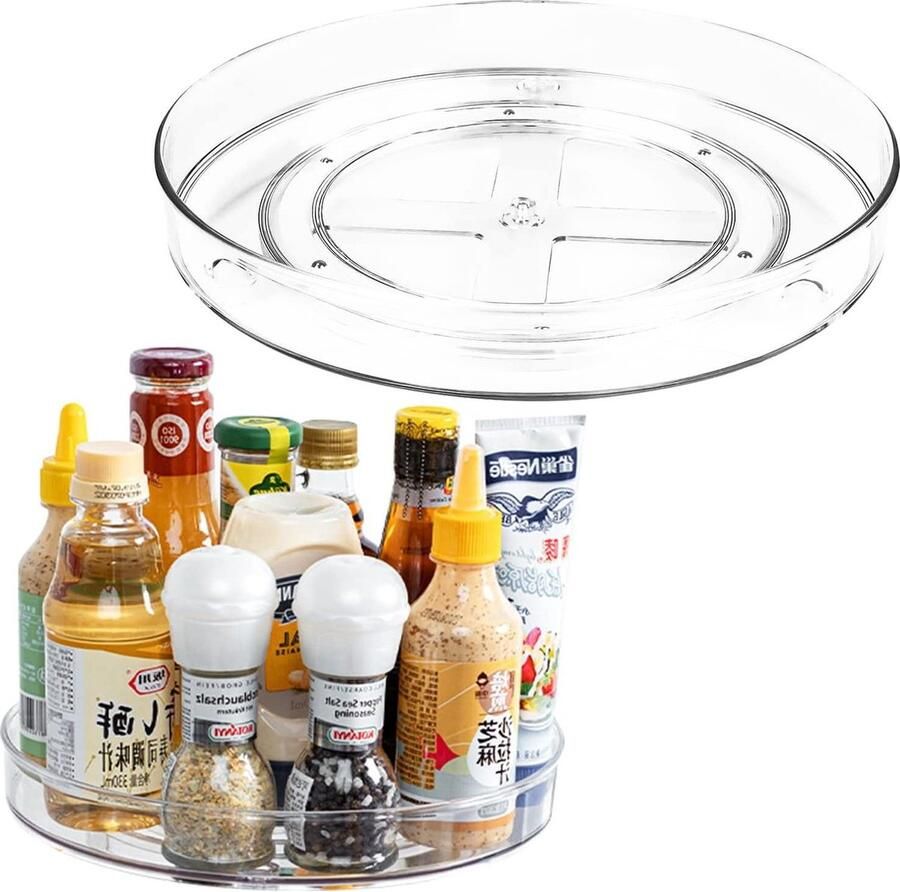 Draaitafel Organizer Pack van 2 23cm+27cm 360° Draaibare Draaitafel voor Keuken Pantry