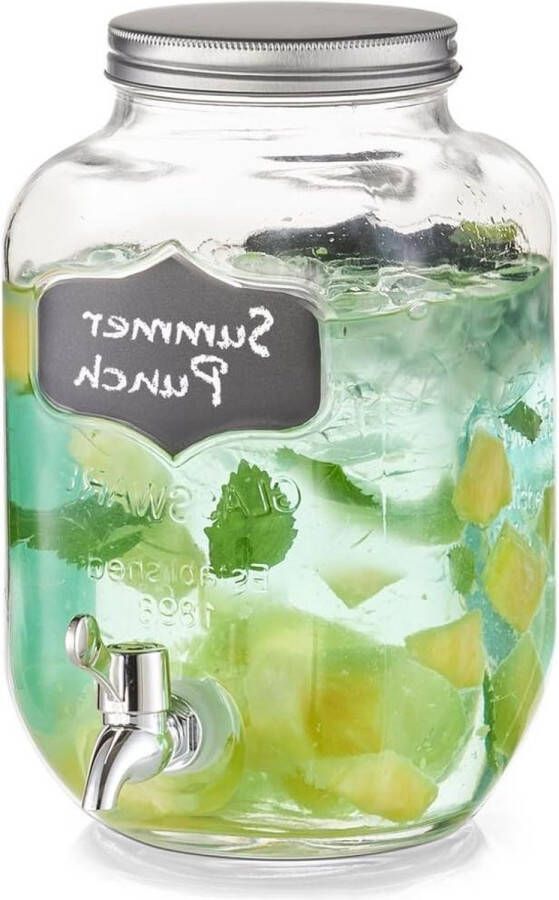Drankdispenser 38 liter glas-metaal Zeller 19740 ca. 155 x 155 x 255 cm
