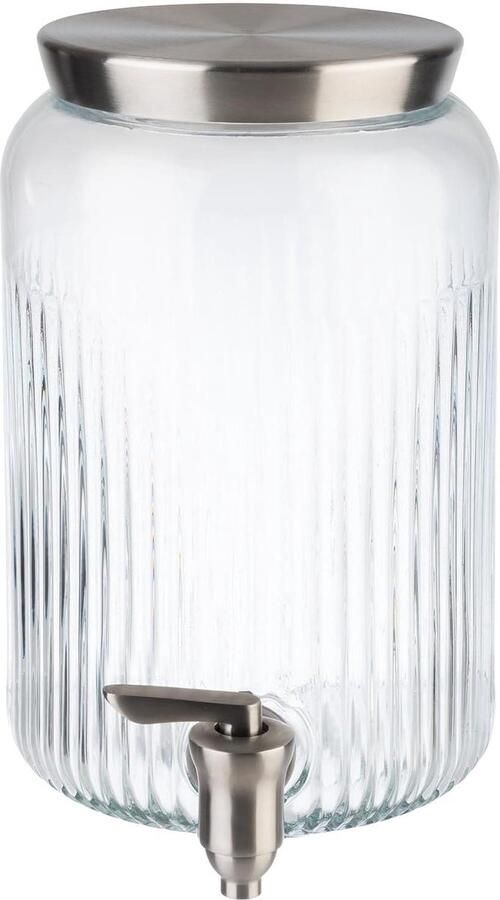 Drankdispenser 38 liter glazen container Aps 10818 Roestvrijstalen tapkraan Ø 16 cm Hoogte 25 cm