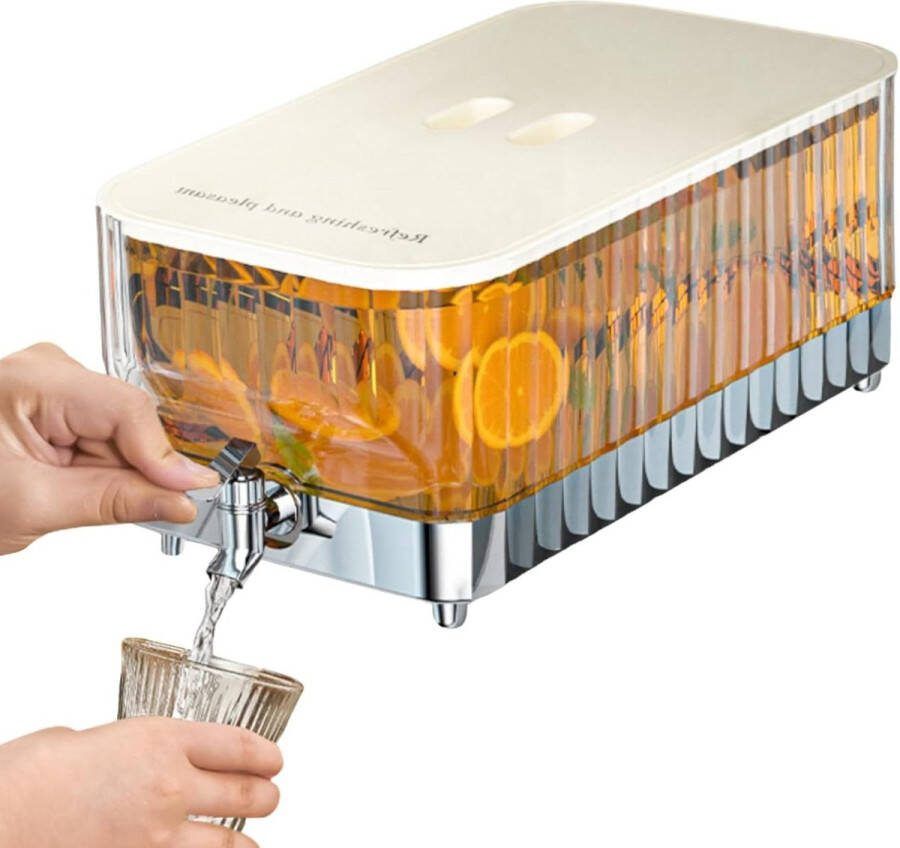 Drankdispenser met Kraan en Capaciteit van 53L Koelkastwaterkan met Dispenser Drankcontainer voor Koelkast Waterdispenser met Kraan