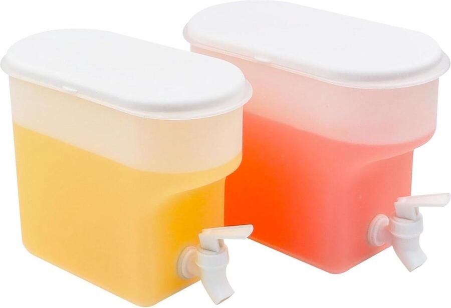 Drankdispenser met lekvrije kraan voor koude dranken sapdispenser voor ijsthee limonade set van 2