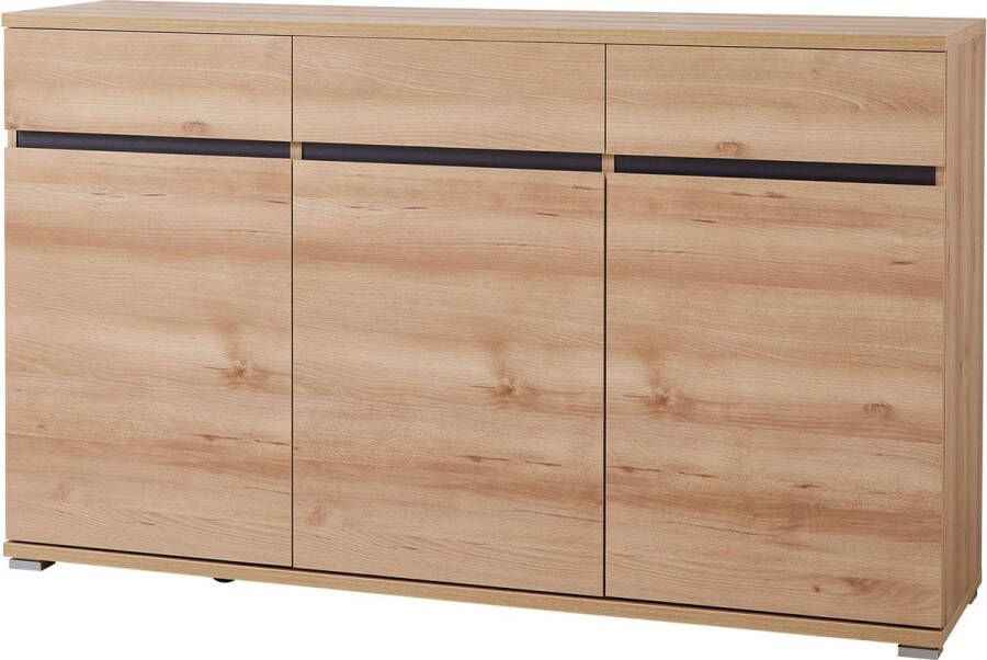 Dressoir Lazio Beuken Breedte 144 cm Hoogte 88 cm Diepte 40 cm Met lades Met planken Met openslaande deuren