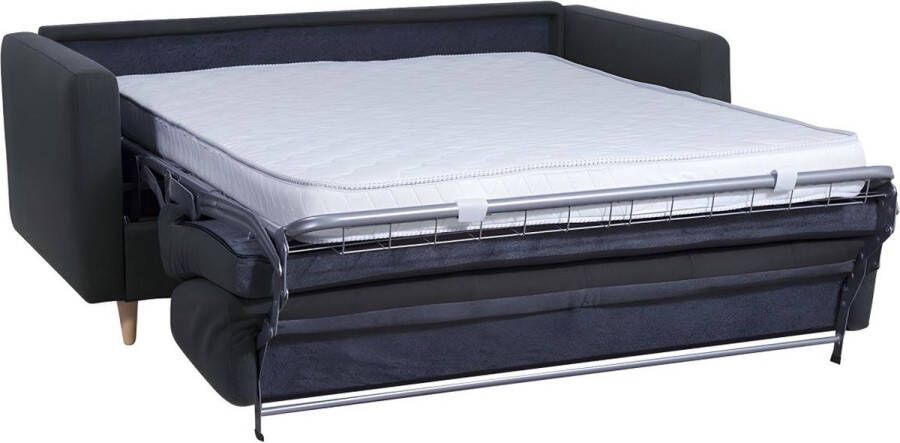 Driezits express bedbank van stof GANOA Antraciet L 186 cm x H 95 cm x D 95 cm