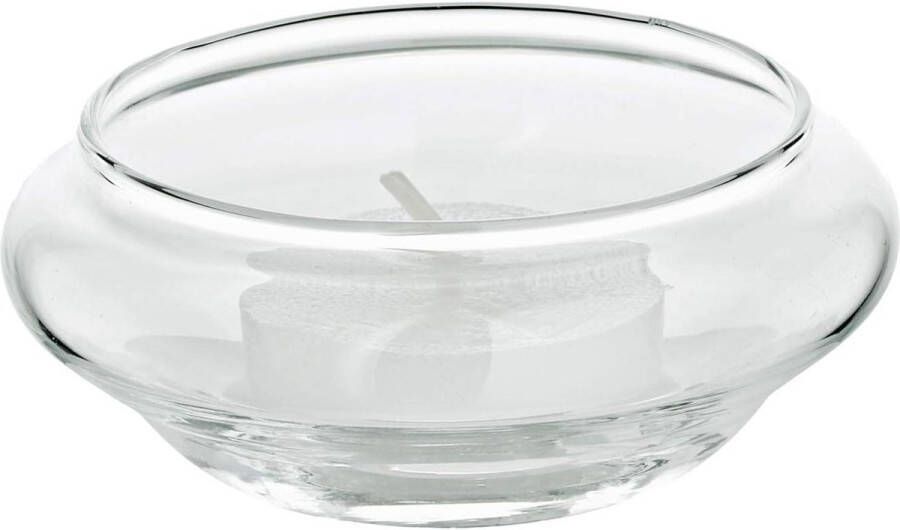 Drijvende theelichthouders set van 6 handgeblazen glas diameter 8 cm hoogte 4 cm Drijvende dienblad