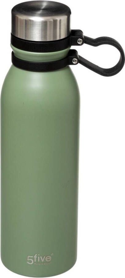 Drinkfles RVS Thermosfles Groen BPA-Vrij + Lekvrij 600 ml Isoleerfles Vacuüm Waterfles Sport Fitness Fietsen Waterbidon Sportbidon