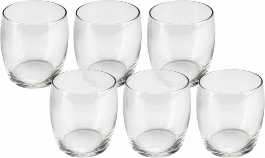 Merkloos Drinkglazen 6 stuks in de verpakking waterglazen van 390 ml Chique WaterGlazen SapGlazen (Set Van 6)