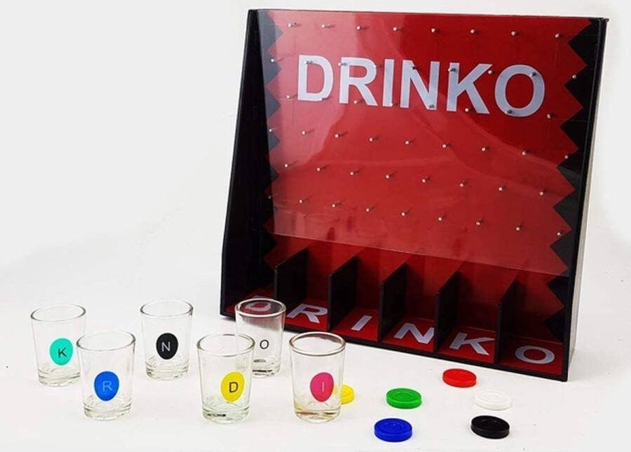 Drinko drankspel shotgame gezeldschapspel inclusief fiches en shotglazen