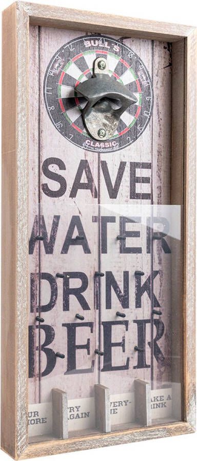 Drinkspel Wandbord tekst save water drink beer H 39.5 cm x B 18 5 cm