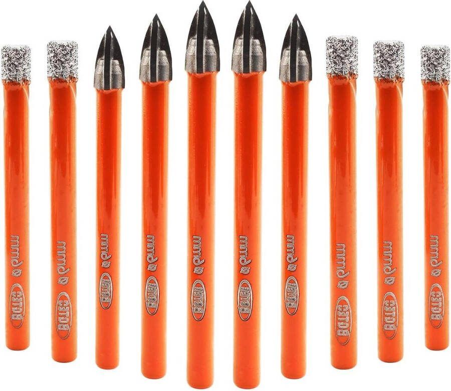 Droge diamantboren 5 stuks 1-4 inch tegelboren en hardmetalen boor graniet marmer porselein keramiek