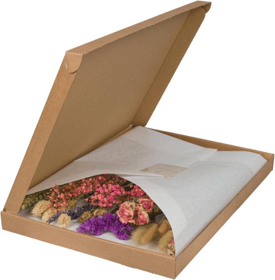 Droogbloemen in Letterbox Multi Pink