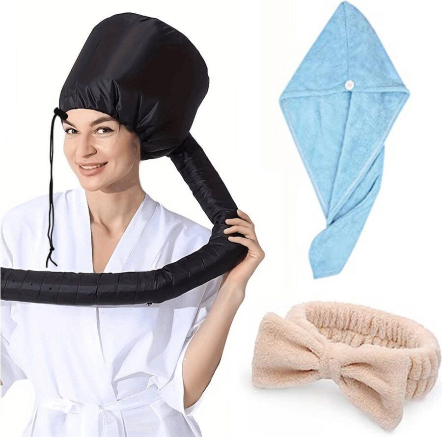 Droogkap Haardroogkap Haardroger Haar Steamer Fohn Haarstyling Hoofd Zwart