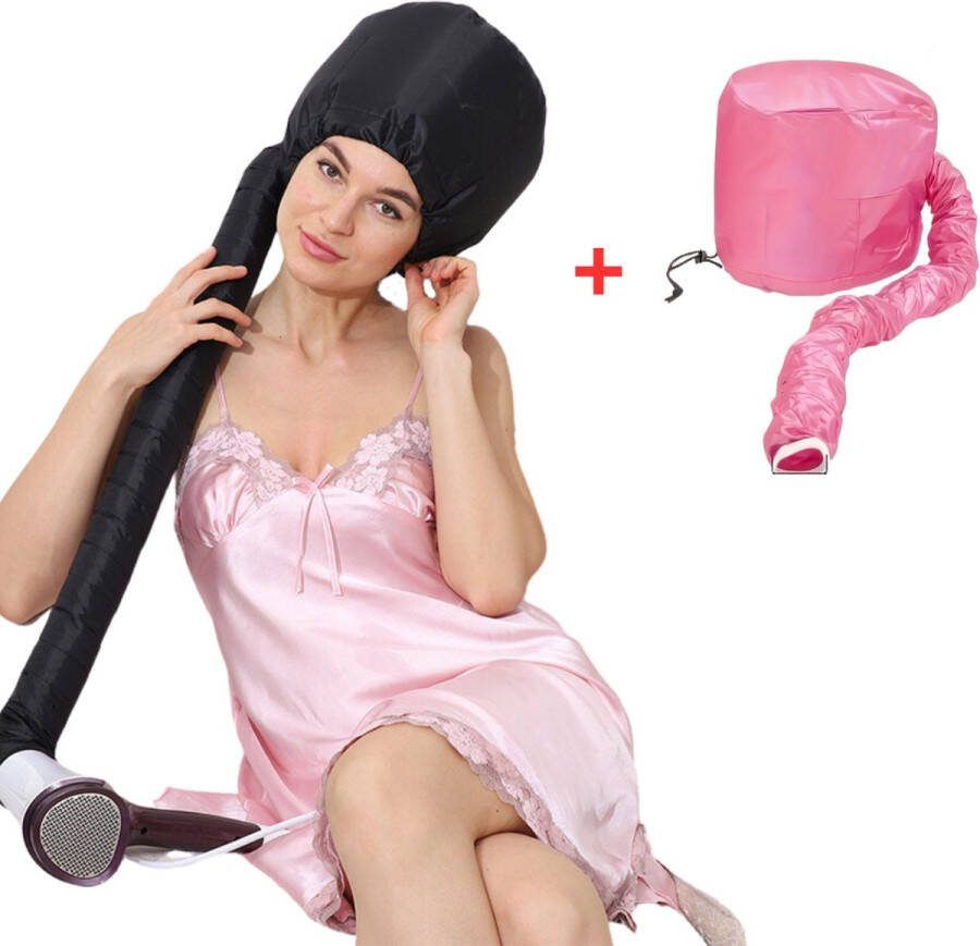 Droogkap Haardroogkap Haardroger Haar Steamer Fohn Haarstyling Voor Thuis Voor Fohn Zwart + Roze