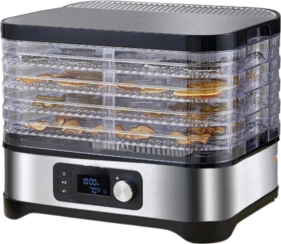 Droogoven 350W Met 5 Lagen – Voedseldroger Met 8 Hitte Niveaus 35-70 Graden Dehydrator