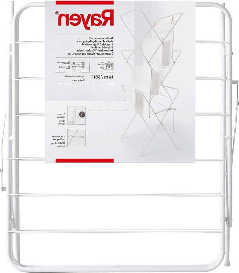 Droogrek inklapbaar 14 m Gelakt staal wit 61 x 138 x 445 cm
