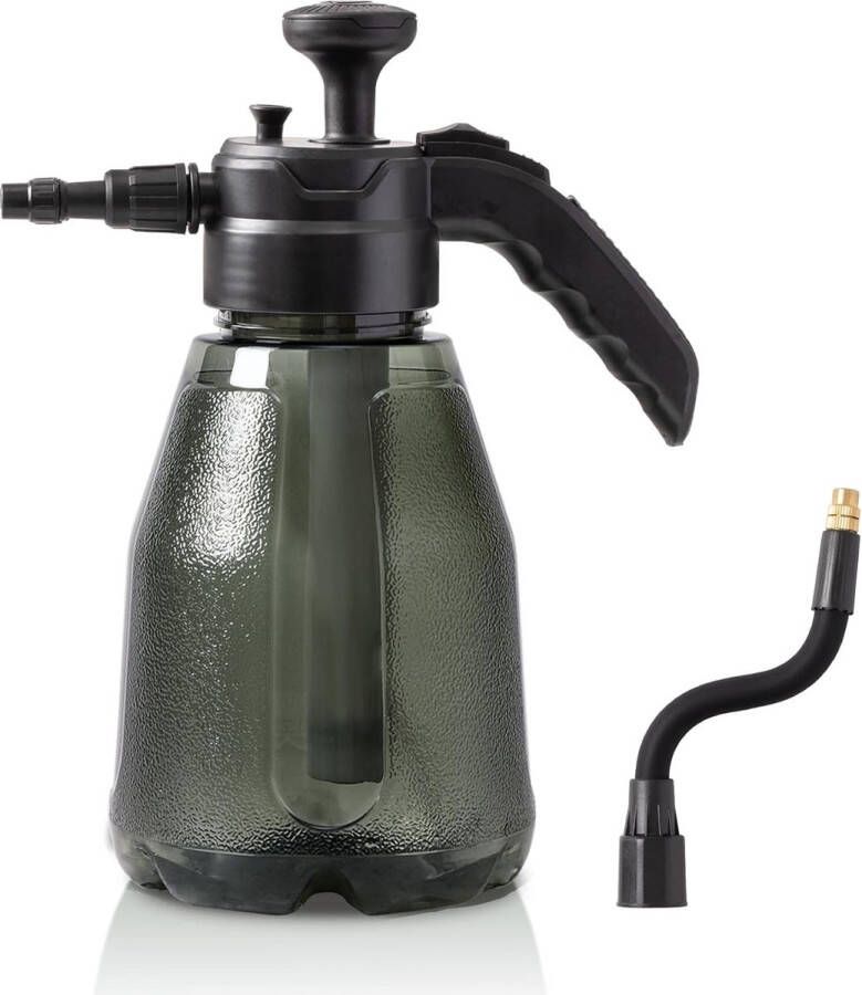 Drukspuit 2L pompspuitfles pompspuit drukspuitfles drukspuit pompspuitfles pompfles spuitfles met verstelbaar mondstuk voor tuin plant schuimspuit auto grijs
