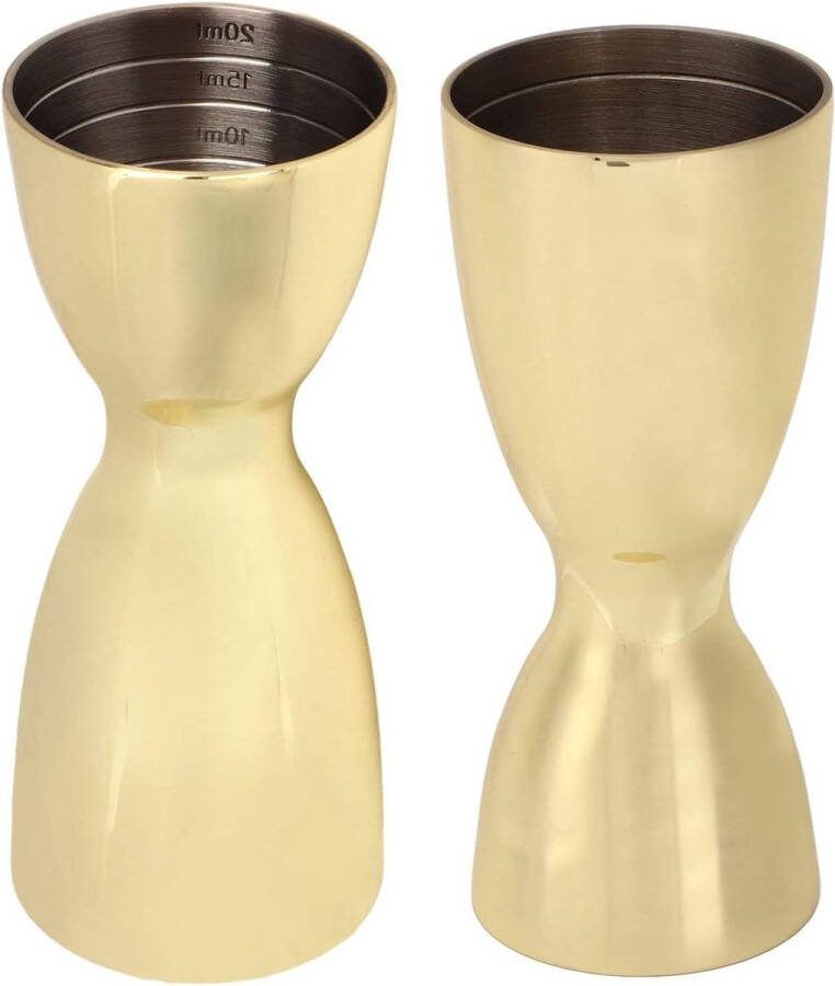 Dubbele Cocktail Jigger Japanse Stijl Rvs Borrelglas Maatbeker Bartending Gereedschap 30-45 ml(Goud)
