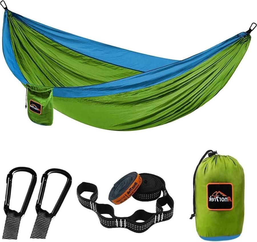 Dubbele of enkele parachute hangmat met boomriemen lichtgewicht draagbaar voor kamperen wandelen backpacking