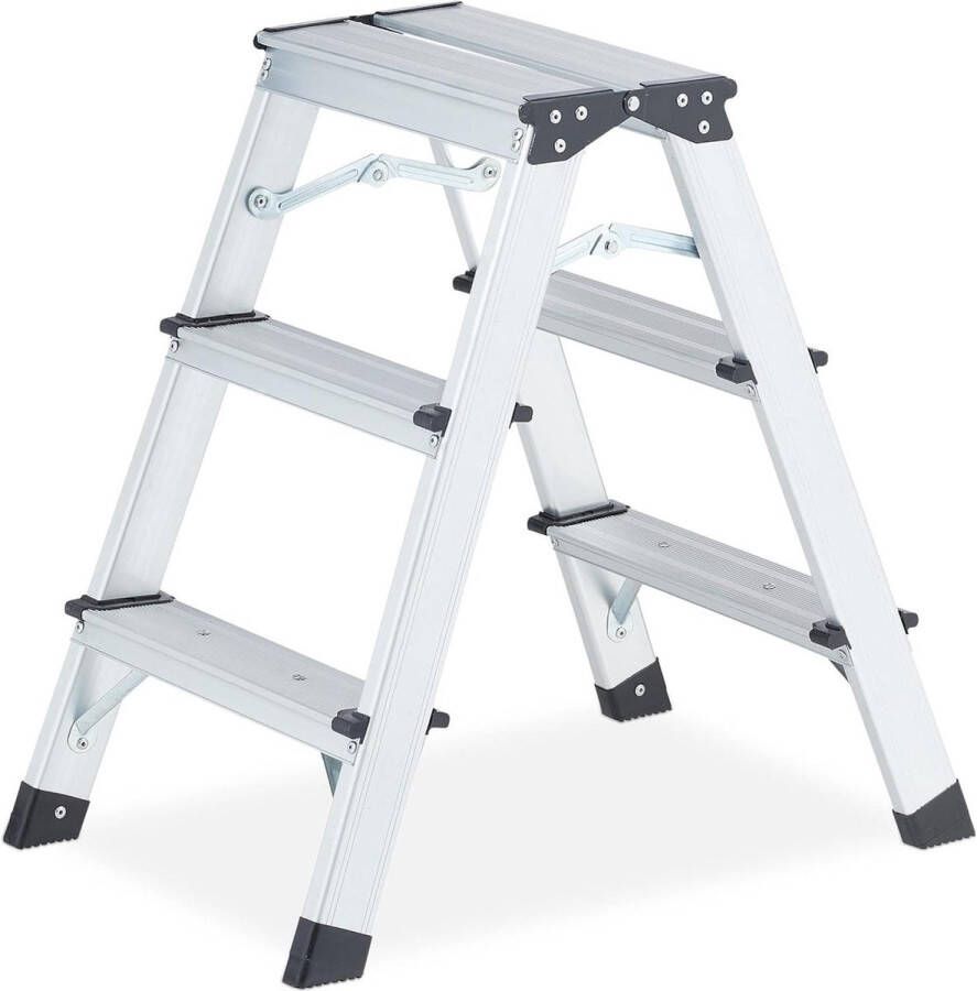 Dubbele trap 120 kg Aluminium inklapbaar Lichtgewicht huishoudtrap 3 treden