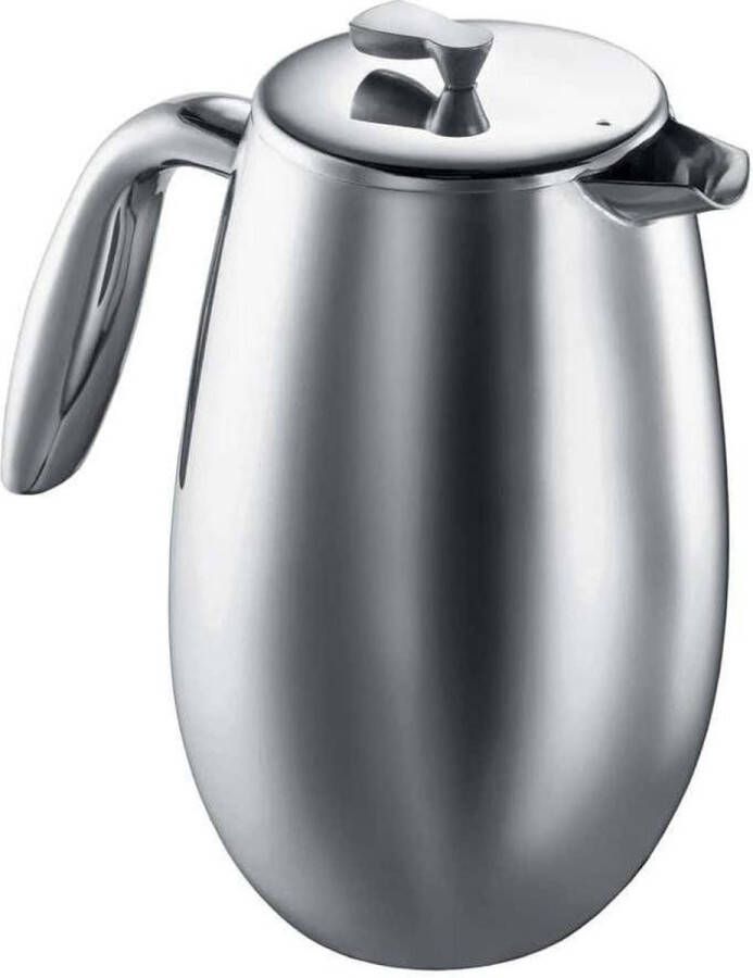 Dubbelwandige Bodum Columbia Cafetière van Roestvrij Staal Vaatwasmachinebestendig 10 Liter Glanzend