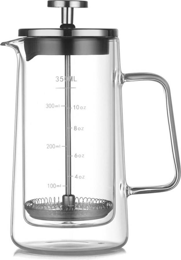 Dubbelwandige Cafetière French Press Coffeemaker Filter Koffie Borosillicaat Glas Slow Coffee 350ml