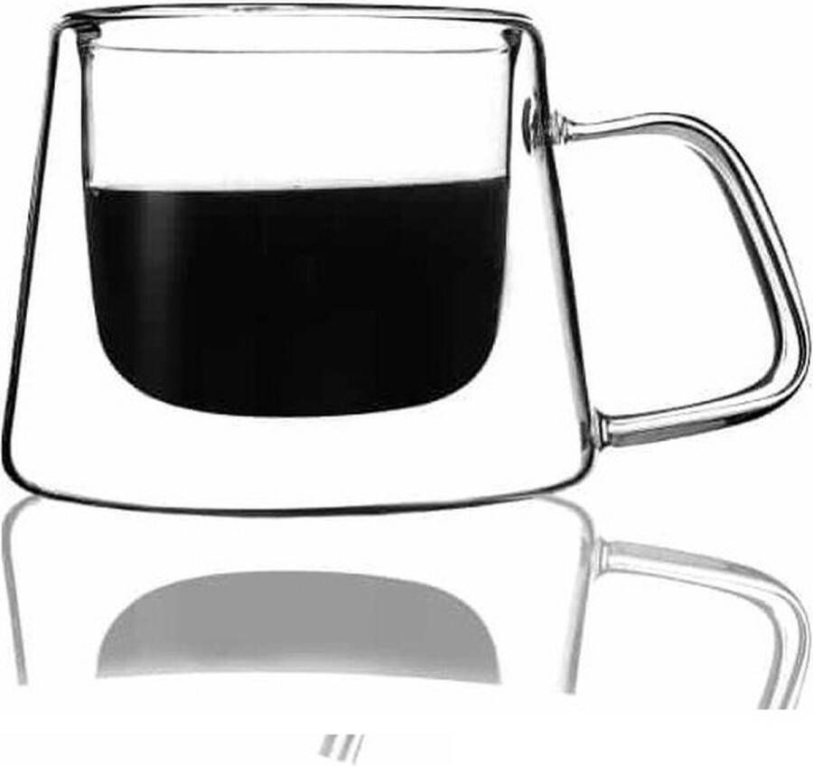 Dubbelwandige Glazen 200 ml Set van 6 Koffieglazen Theeglas Cappuccino Glazen Glas