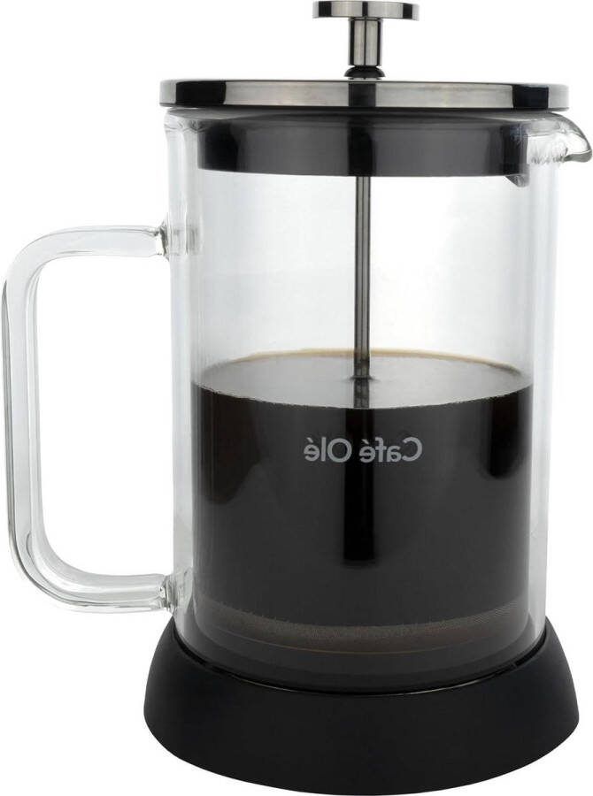 Dubbelwandige glazen cafetiere Franse pers 6 espressokopjes 800 ml met antislipbodem