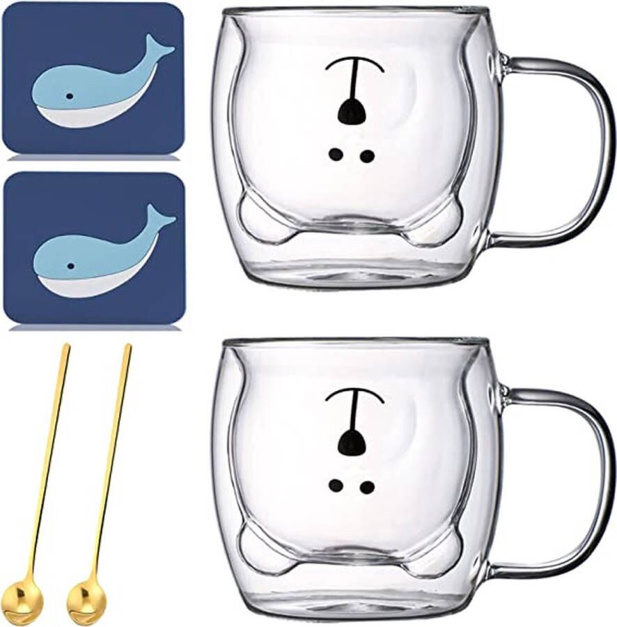 Dubbelwandige latte macchiato-glazen koffieglas theeglazen mokkakopjes Koffiekopjes espressokopjes kopjes Cappuccino kopjes 2*250ml